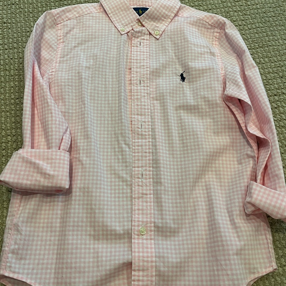 Polo by Ralph Lauren Men's Pink Checkered Shirt